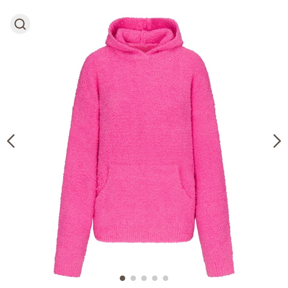 SKIMS pink cozy knit unisex hoodie